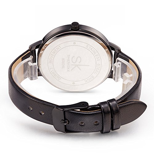 3 SK+Watches+Leather+Wristwatch+Feminino
