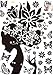 Butterflies Wall Decal Girl Black Flowers Removable Vinyl Wall Art Sticker
