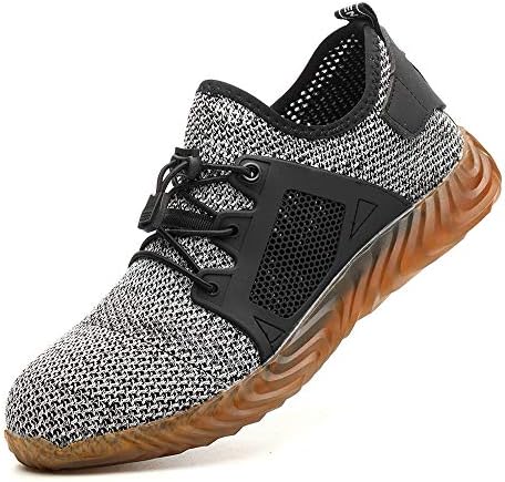 JSNMFASN Men Steel Toe Work Shoes, Lightweight Fashion Sports Safety Shoes Steel Toe Womens Shoes Indestructible Shoes