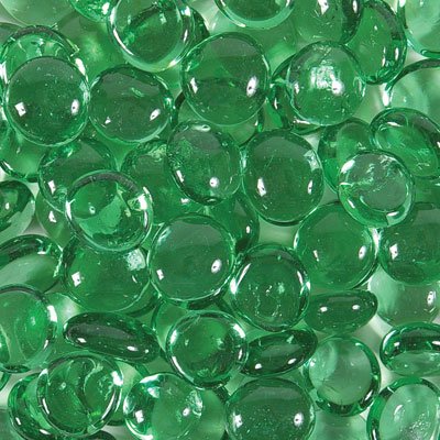 Dashington 5 Pounds- Flat Green Glass Marbles for Vase Filler, Table Scatter, Aquarium Decor