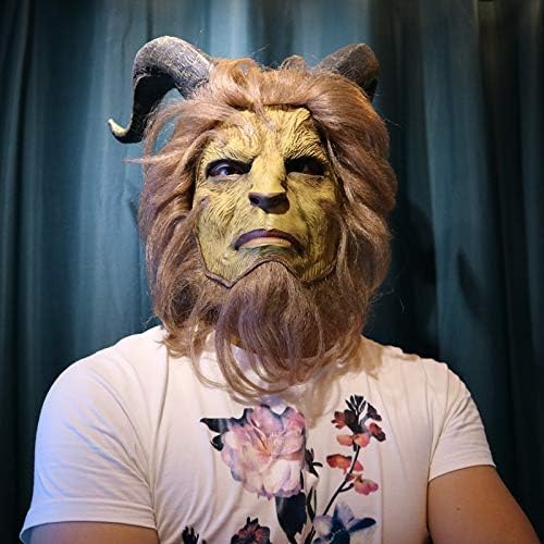 DBKIO Mask Halloween Mask Movie Beauty And Beast Mask Cosplay Mascara Animal Mask Carnival Realistic Latex Horror Masquerade