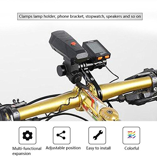 niceEshop Bike Bracket Handlebar Extension Headlight Camera Mount Bicycle Handlebar Extender with Aluminum Alloy Bracket Flashlight Headlamp, Speedometer Extension Installation Space Saver