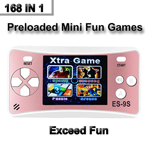 Great Boy Handheld Games Console for Kids with Built in 168 Mini Video Games Device Fun Arcade Gaming Machines Portable Electronic Consoles Player 2. 5" Screen (Rose)