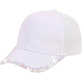 Rhinestone Baseball Cap Bling Stylish Baseball Caps for Women Adjustable Simple Hat Casual Travel Sun Hats 2025