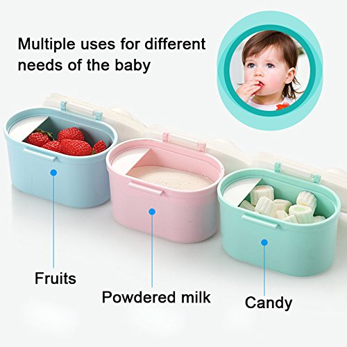 Mochiglory Protable Formula Dispenser with Leveller BPA Free Milk Powder Container Fruits Snacks Storage with Free Scoops - Thumbnail 4