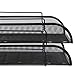 2 Tier Paper Letter Tray Desk Organizer with Bottom Support Frame Stackable Desktop File Document Organizer Metal Mesh Collection Office Desk Accessories with 3Pcs File Folders,Vertical Black