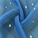 Kid Boy Room Window Sheer Sky Blue Curtain Panels Rod Pocket Beautiful Star Voile Sheer Drapes Curtains for Bedroom Living Room Nursery Room,Window Treatments,39 x 79 inch,Blue,1 Panel