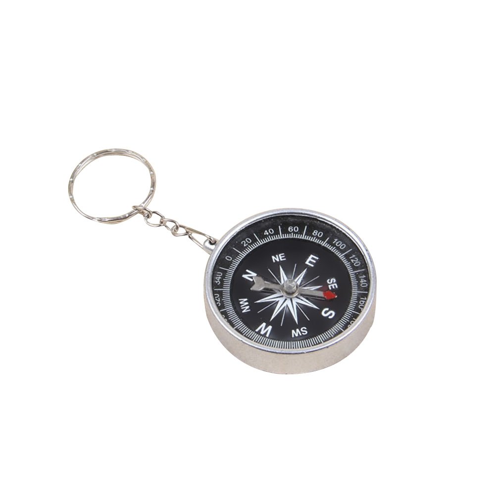 YeahiBaby Compass Keychain - Pack of 12, Silver Bag Pendant - Handbag Jewelry, Birthday Party Gifts for Kids