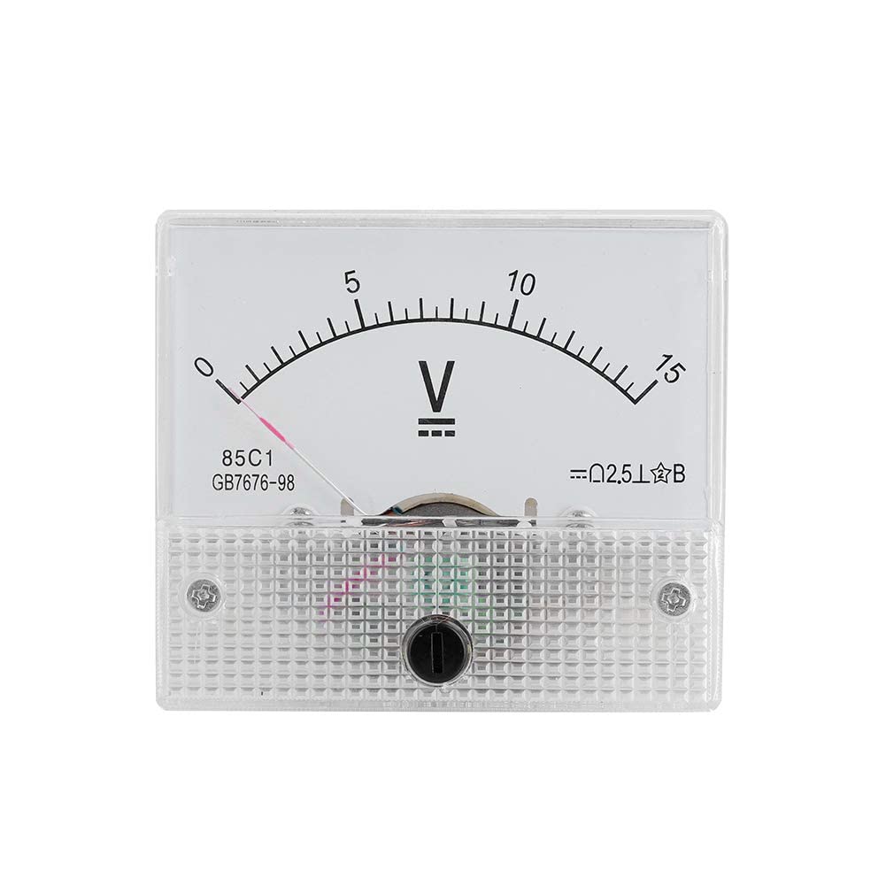 WANGCL Analog Mini Ammeter Voltmeter Professional Durable 2.5 Accuracy CC 85 Analog Current C1 (DC 0-15V)