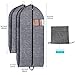 Onlyeasy Garment Bags Suit Bag for Travel, Clothing Storage of Dresses, Jackets, Shirts, Coats with Full Zipper, Metal Eyehole and Carry Handles, 40 in × 1pc, 54 in × 2pcs, Linen-like Black, MXACVB4