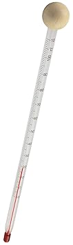 Lantelme Babyflaschenthermometer Glas Holzkugel natur Thermometer Analog Babyflasche Lebensmittel Getränk 6166