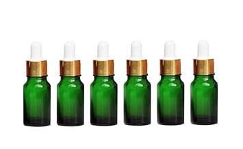Download Amazon Com 6pcs Green Glass Essential Oil Dropper Bottles Portable Empty Refillable Sample Container Makeup Cosmetic Jars With Glass Eye Dropper And White Rubber Cap 15ml 0 5oz Beauty