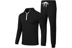 MoFiz Men's Tracksuit 2 Piece Sweatsuit Track Suit 1/4 Zip Long Sleeve Tops Jogging Pants Casual Outfits For Men