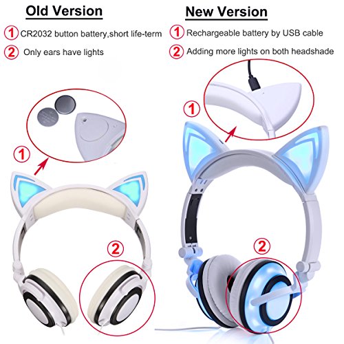 Kids-Cat-Ear-Headphones-RechargeableUpgraded-Version-Christmas-Gifts-Wired-OnOver-ear-Foldable-LED-Lights-Gaming-Headsets-for-Girls-or-Boys-Compatible-with-IOS-Phone-and-Android-Phone-Laptop