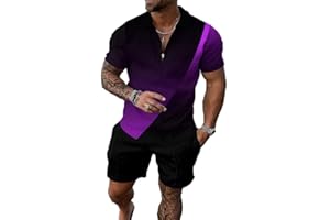 Mens Short Sets 2 Piece Outfits Polo Shirt Fashion Summer Tracksuits Casual Set Short Sleeve and Shorts Set for Men