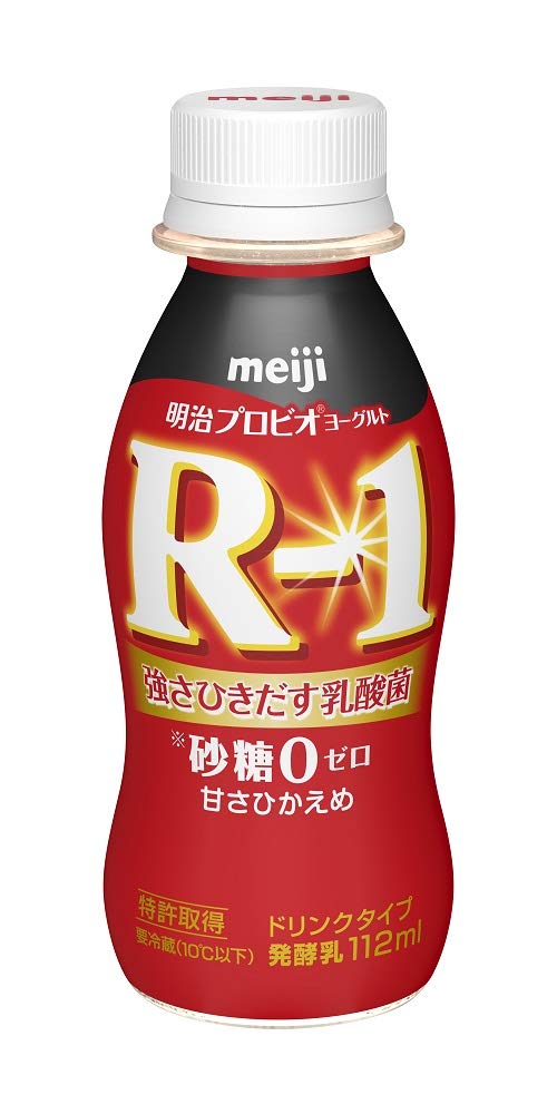 （クール便）明治 ヨーグルト R-1 ドリンクタイプ 砂糖0　甘さ控えめ 112ml×48本 の商品画像
