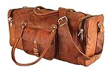 20” Leather Overnight Weekend Duffle Travel Cabin Holdall Gym Sport Luggage