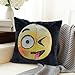 Emoji Sequin Pillow Case, Magic Presents Decorative Pillow Cover GUIGU Velvet Double Sided Reversible Mermaid Sequins Cushion Covers for Sofa Room Decor(Dull and Naughty)