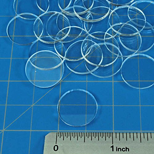 Clear Miniature Bases, Circular .75 Inch, 1.5mm Clear (25)