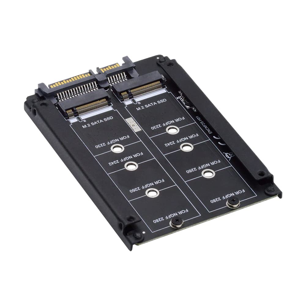 NFHK Dual NGFF B+M Key M.2 SSD Card JOBD Raid0 Span Bridge to 2.5inch SATA Combo HDD Disk Drive Enclosure — image 1