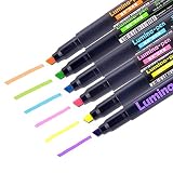 Pocket Highlighters, Chisel Tip High Lighters, Assorted Colors, 6-Count