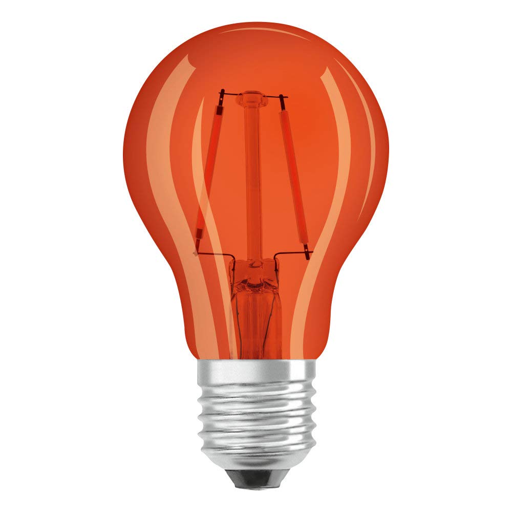 OSRAM LED Lamps, Screw Base, Classic Bulb A Colored, 2.5 W, Frosted, Orange