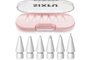 SIXFU Replacement Tips for Apple Pencil Tips, Apple Pencil Pro Tips Set, Professional Sturdy Apple Pen Tips with Pink Case Accessories Compatible with iPad Pencil 2/1 USB C Tips(6 PCS)