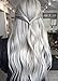FIRSTLIKE Grade 7A 160g 23-24 Inch Real Thick Double Weft Full Head Clip In Hair Extensions, Silver Grey, 24