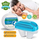 Anti Snoring Devices, Nose Vent Plugs, Snoring Solution and Air Purifier Filter Nasal Dilators Stop Snoring Devices Snore Stopper Nose Vent Clip Sleep Aid for Cometable Sleeping Breathing Women Men