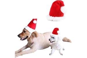 Anelekor Adjustable Stand Up Christmas Dog Hat for Small Dog Cat,Christmas Dog Cat Outfit, Dog cat Santa Costume for Party Holiday XS (Small, Red)