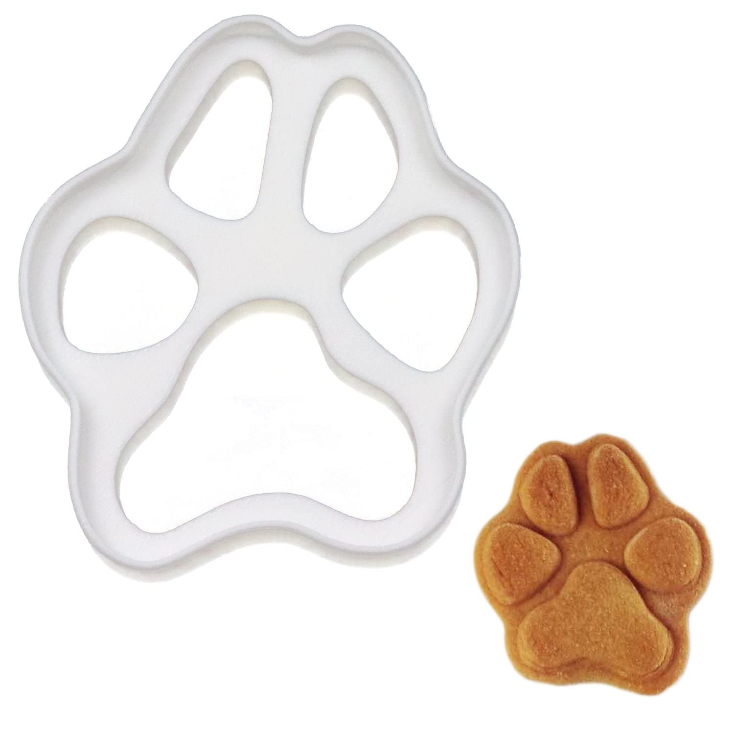 BAKERLOGY Realistic Dog Paw Cookie Cutter - Large - Detailed Biscuit Cutter Design for Baking and Crafts, Ideal on Fondant, Dough, Clay
