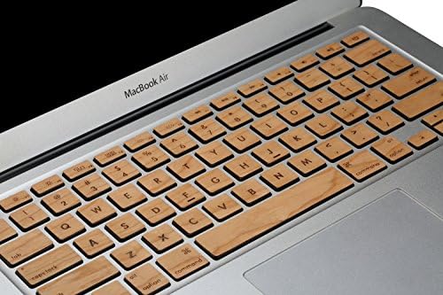JuBeCo Wooden Keyboard Stickers Apple Macbook Air/Pro/Retina 13.3"/15.4/17 US Editon All can be fit. keyboard Protective Stickers cherry wood