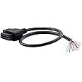 iKKEGOL OBD OBDII J1962 Female Connector to Open Plug Wire, OBD Diagnostic Extension Cable OBD2 Pigtail, DIY Mobley USB Adapt