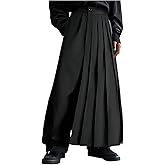 SHENHE Men's Japanese Hakama Pants Wide Leg Baggy Pleated Skirt Pants Harajuku Loose Trousers