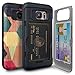 Galaxy S7 Case, TORU [S7 Wallet Case Pattern Wood] Protective Slim Fit Dual Layer Hidden Credit Card Holder ID Slot Card Case with Mirror for Samsung Galaxy S7 (2016) - Wood Geo