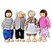 Arshiner 7-Piece Poseable Wooden Doll Family Pretend Play Mini People Figures for Dollhouse