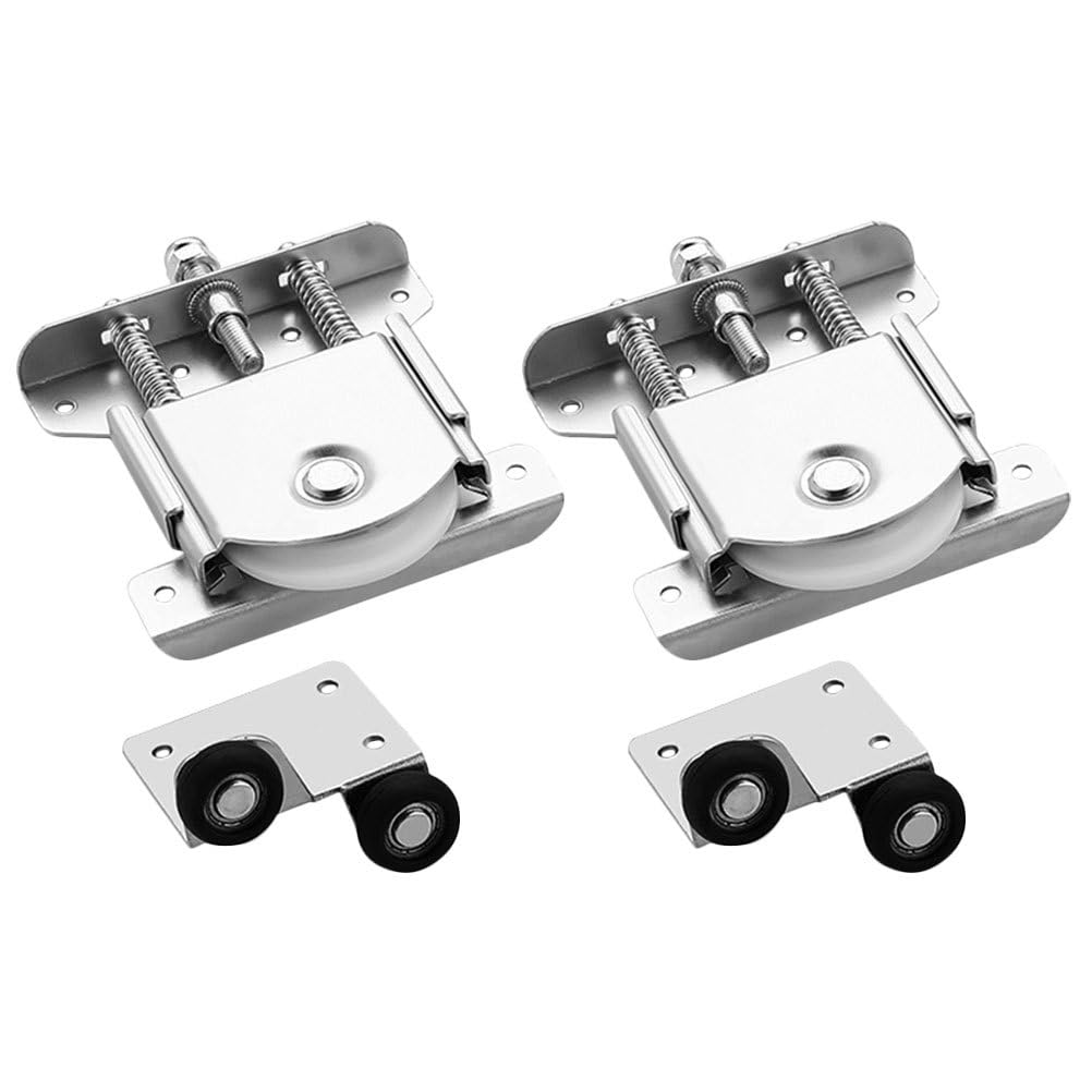 Yardwe Sliding Wardrobe Door Pulley Roller 3.3X3.1X0.8 Inch Pullax Anti-Derail Track Replacement for Cabinet Furniture Sliders Smooth Operation