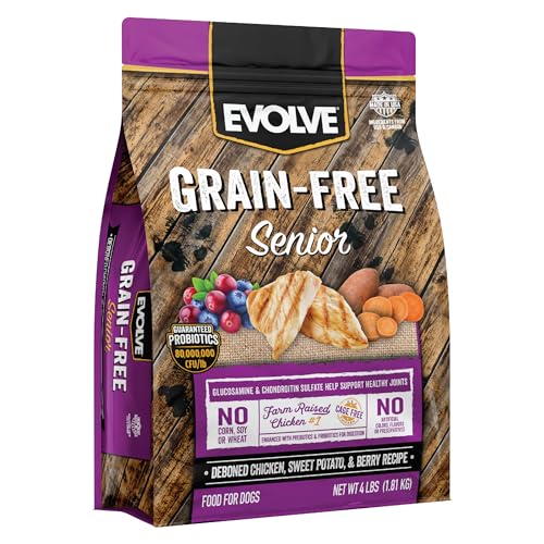 EVOLVE GRAIN FREE DEBONED CHICKEN, SWEET POTATO AND BERRY SENIOR RECIPE, 4LB