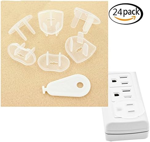 Outlet Plug Covers (24P ack) Clear Child Proof Electrical Protector Safety Caps by Elemy (24 Pack)