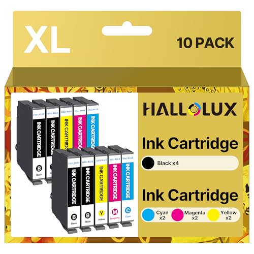 HALLOLUX Pack of 10 Cartridges for 604XL Compatible with Epson XP-2200 XP-2205 XP-3200 XP-4200 XP-3205 XP-4205 for Workforce WF-2910 WF-2930 WF-2935 WF-2950