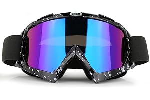 ZDATT Motorcycle Goggles - Glasses Dirt Bike ATV Motocross Anti-UV Adjustable Riding Offroad Protective Combat Tactical Military Goggles for Men Women Youth Adult