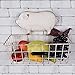 NIKKY HOME Shabby Chic Style Wall Mounted Wire Mesh Storage Rack Basket Decor, White Piggy