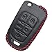 Coolbestda Leather Folding 5buttons Key Fob Remote Cover Keyless Entry Protector Holder Case for Chevrolet Equinox Camaro Cruze Malibu Sonic Buick Lacrosse Verano Encore