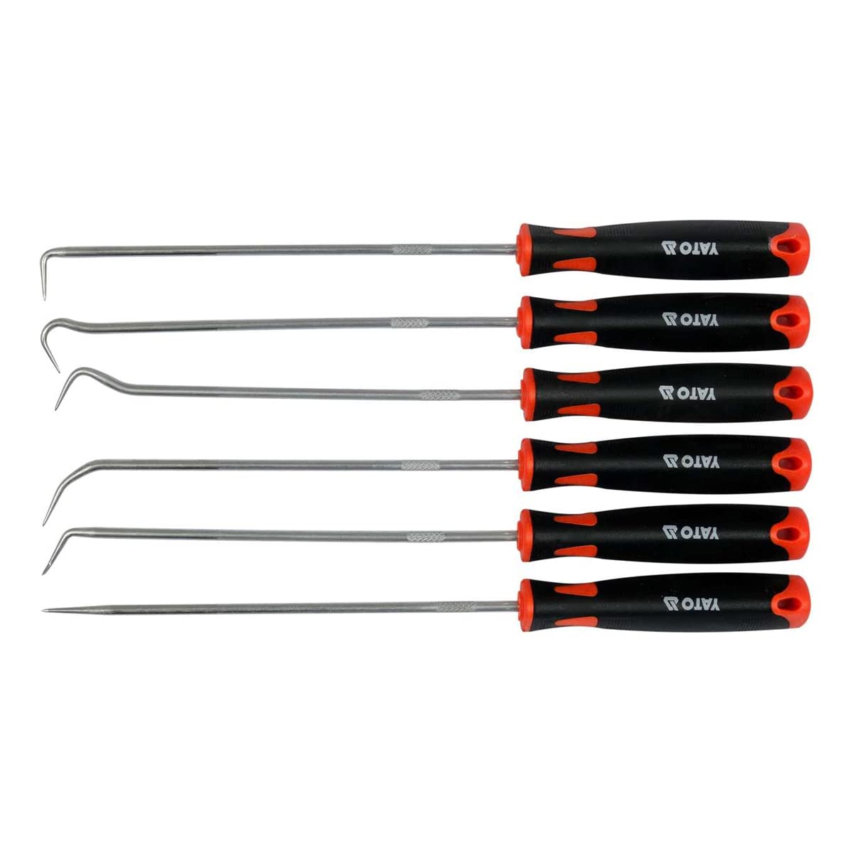 YATO YT-08428, Long Pick and Hook Set 6 Pcs 240mm Long, Soft Grip Handles