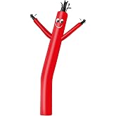 MOUNTO 10ft Inflatable Dancers Tube Man Attachment - 10 Feet 12inch Tall Wacky Waving Inflatable Dancing Tube Guy, High Durability Rip-Stop Nylon (Blower Not Included) (Red)