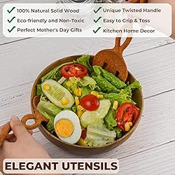 Wooden Salad Serving Utensils Set, Small Salad