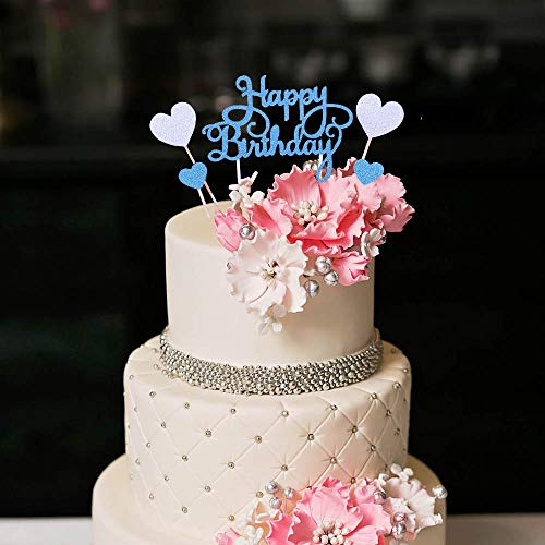 YUINYO-Happy-Birthday-Cake-Topper-lettershappy-birthdayand-love-starbule-and-Silver-Party-Decorations-Birthday-Supplies-Calligraphy-Bling-Cake-toppers