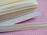 YYCRAFT Fold Over Elastic Stretch Foldover FOE Elastics for Hair Ties HeadBands Variety Color Pack 20 Yards (Ivory)