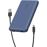 Belkin Portable Charger, USB C Power Bank 10000 mAh w/ 2xUSB-A Ports, 15W w/ Type-C to Type-A Cable for iPhone 16, 15, Plus, 