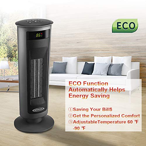 Indoor Electric Space Heater, ASTERION Portable Oscillating Ceramic